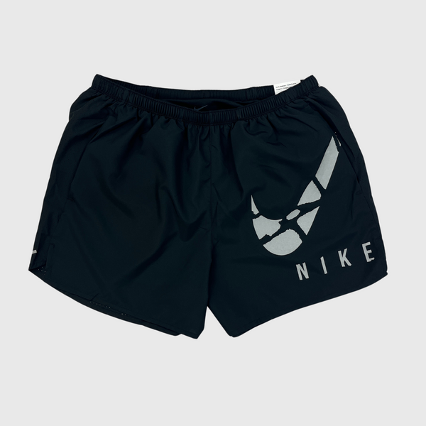 Nike 5 Inch Run Division Swoosh Challenger Shorts Black