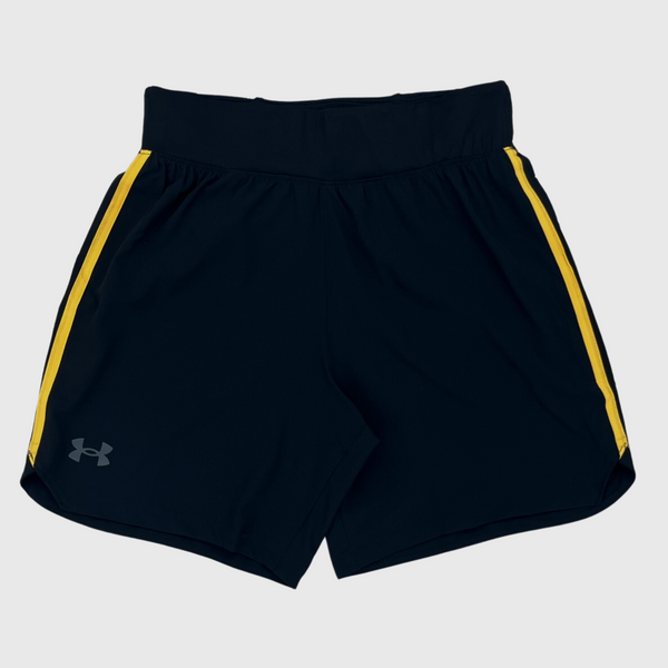 Under Armour 7 Inch Speed Pocket Shorts Black/Yellow Front