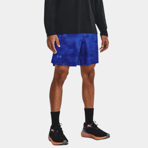 Under Armour 7 Inch Launch Shorts Printed Blue