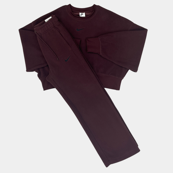 Burgundy nike tracksuit deals womens